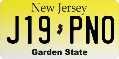 NJ license plate J19PNO