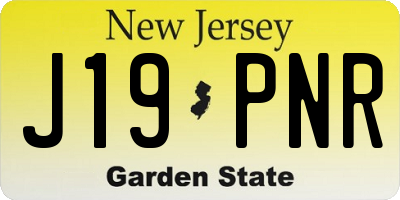 NJ license plate J19PNR