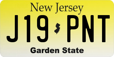 NJ license plate J19PNT