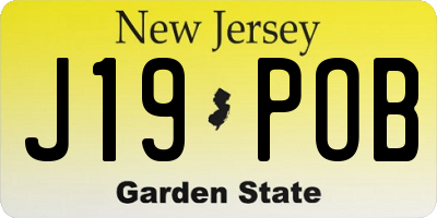 NJ license plate J19POB
