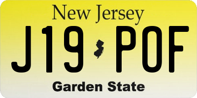 NJ license plate J19POF