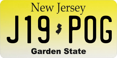 NJ license plate J19POG