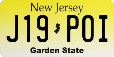 NJ license plate J19POI