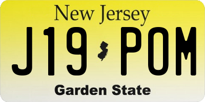 NJ license plate J19POM