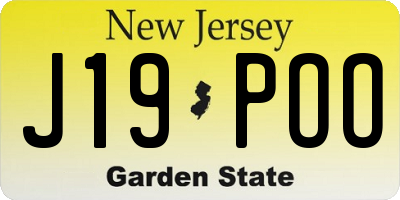 NJ license plate J19POO