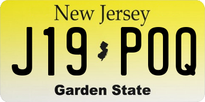 NJ license plate J19POQ