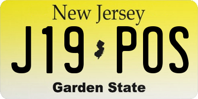 NJ license plate J19POS