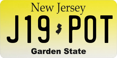 NJ license plate J19POT