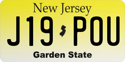 NJ license plate J19POU
