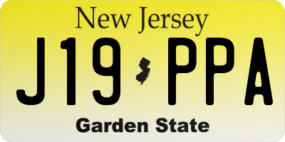 NJ license plate J19PPA
