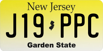 NJ license plate J19PPC