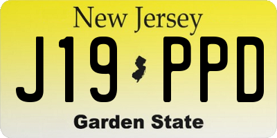 NJ license plate J19PPD