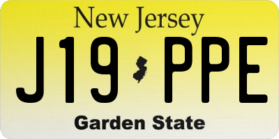 NJ license plate J19PPE