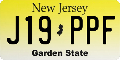 NJ license plate J19PPF