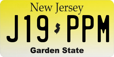 NJ license plate J19PPM