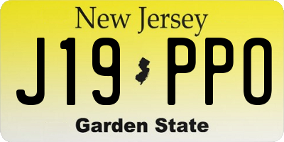 NJ license plate J19PPO