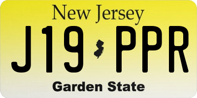 NJ license plate J19PPR