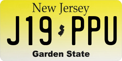 NJ license plate J19PPU