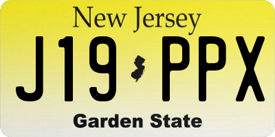NJ license plate J19PPX
