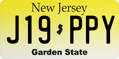 NJ license plate J19PPY