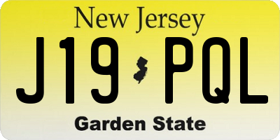 NJ license plate J19PQL