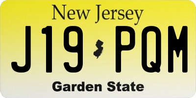 NJ license plate J19PQM