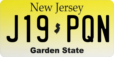NJ license plate J19PQN
