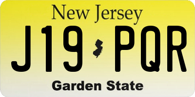NJ license plate J19PQR