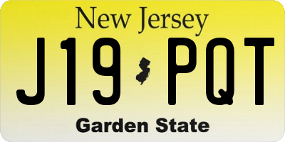 NJ license plate J19PQT