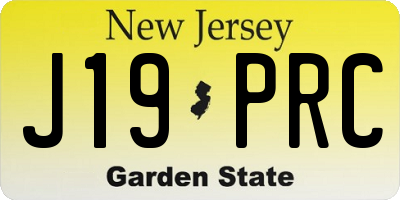 NJ license plate J19PRC