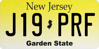 NJ license plate J19PRF