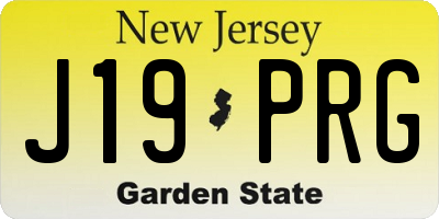 NJ license plate J19PRG