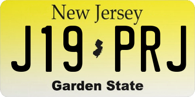 NJ license plate J19PRJ