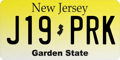 NJ license plate J19PRK