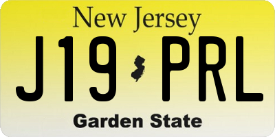 NJ license plate J19PRL
