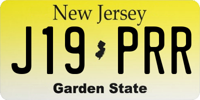 NJ license plate J19PRR