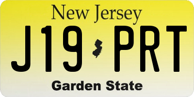 NJ license plate J19PRT