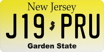 NJ license plate J19PRU