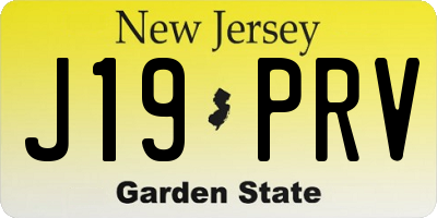 NJ license plate J19PRV