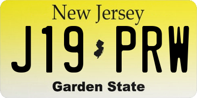 NJ license plate J19PRW