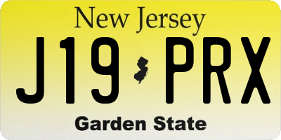 NJ license plate J19PRX