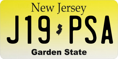 NJ license plate J19PSA