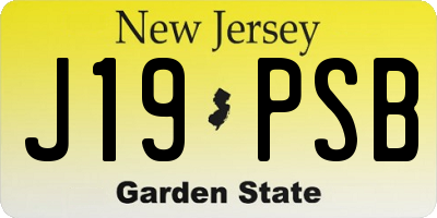 NJ license plate J19PSB