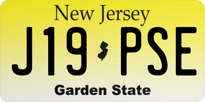 NJ license plate J19PSE