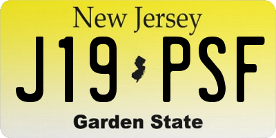 NJ license plate J19PSF