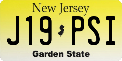 NJ license plate J19PSI
