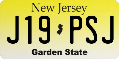 NJ license plate J19PSJ
