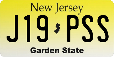 NJ license plate J19PSS