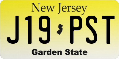 NJ license plate J19PST