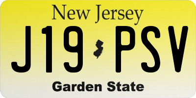 NJ license plate J19PSV